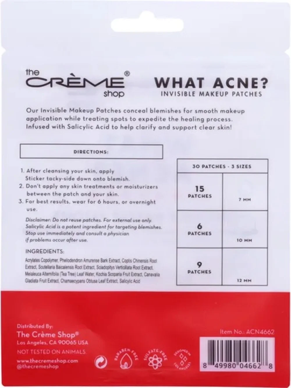 3 packs (90 patches) What Acne? Invisible Makeup Patches — Clear